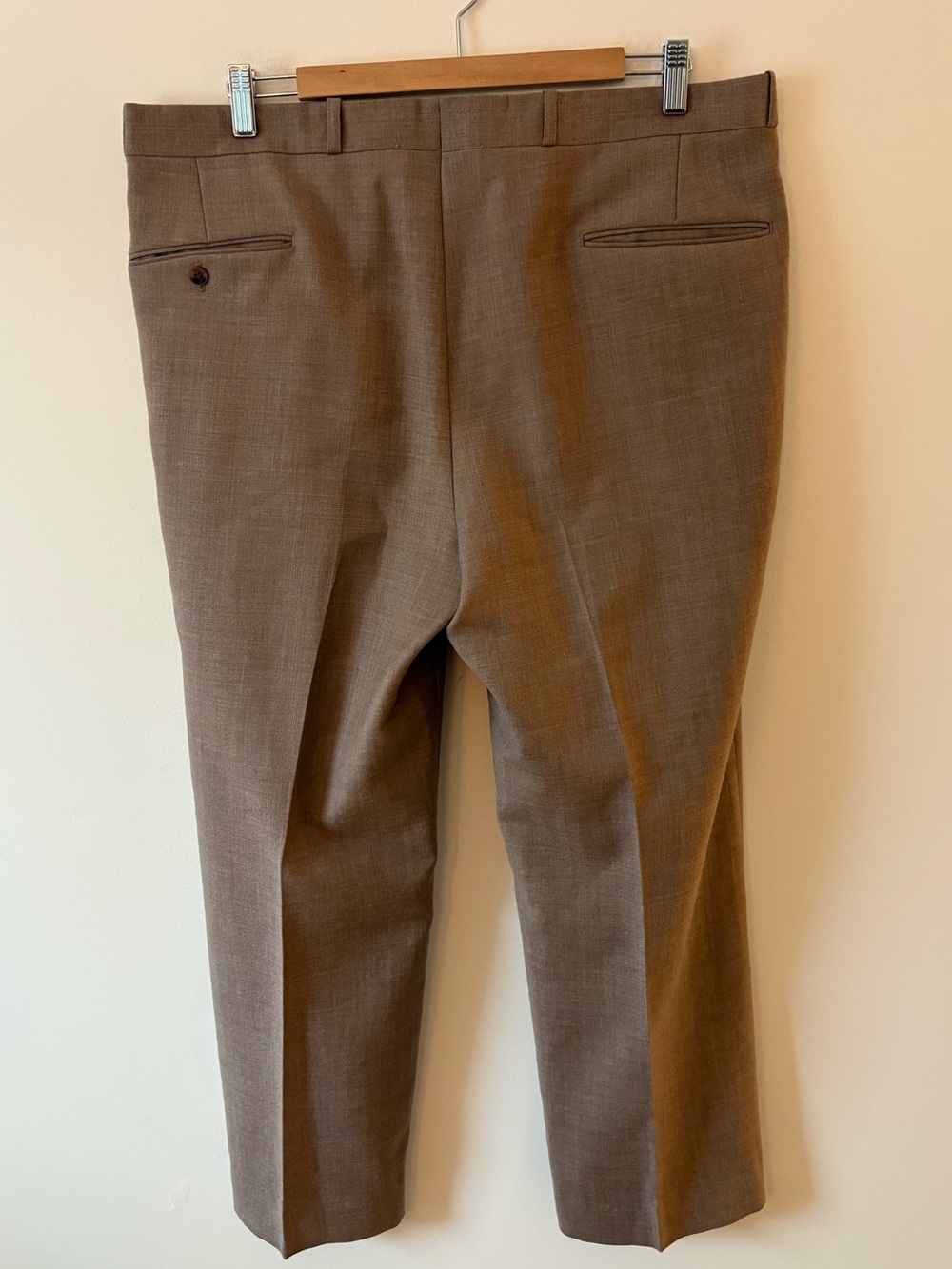Vintage Wide Leg Brown Wool Trousers by Baycrest Made in Canada Size 18/XXL Fall - Picture 7 of 11